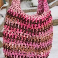 Pink and Brown Market Bag
