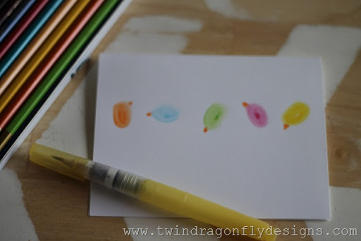 Watercolor Pencil Easter Chicks ~ a tutorial