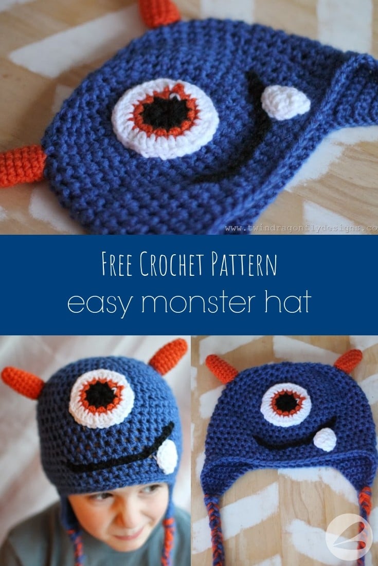 Crochet Monster Hat Pattern