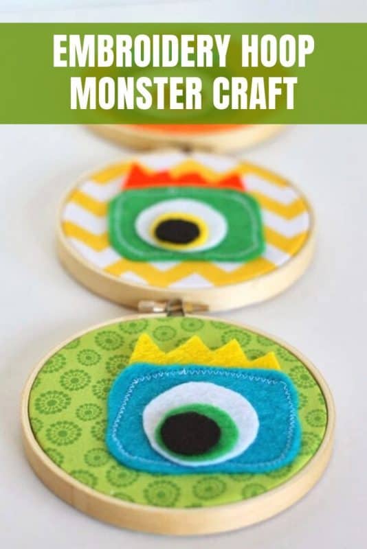 embroidery hoop monster craft tutorial