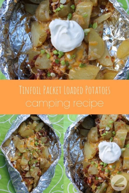 tinfoil packet loaded campfire potatoes recipe