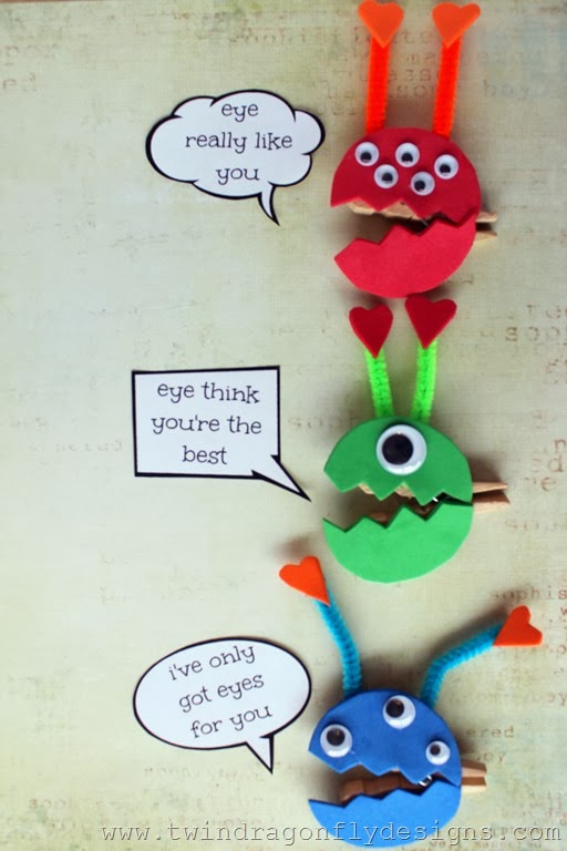 Monster Valentines Tutorial with Free Printable