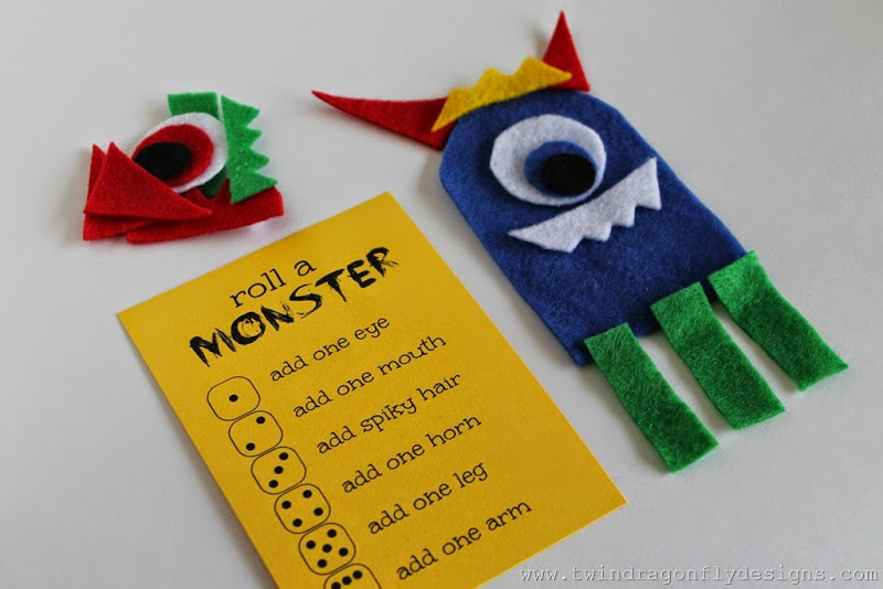 Roll a Monster Game and Free Printable