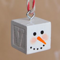 Snowman Block Ornament