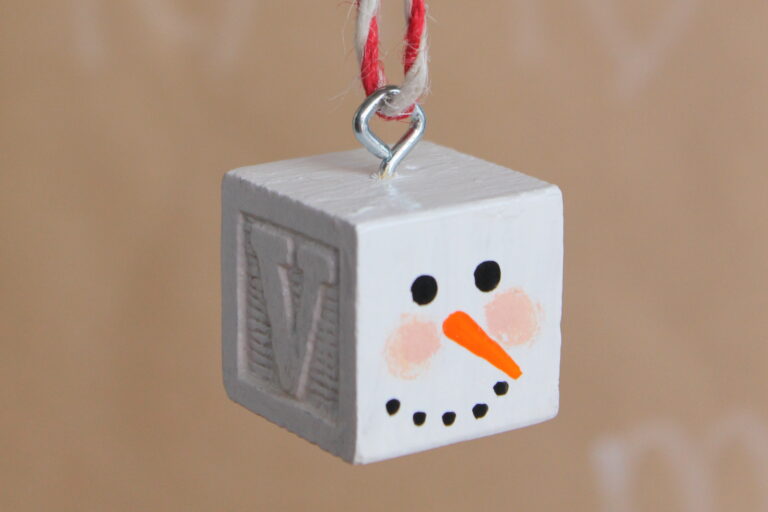 Snowman Block Ornament