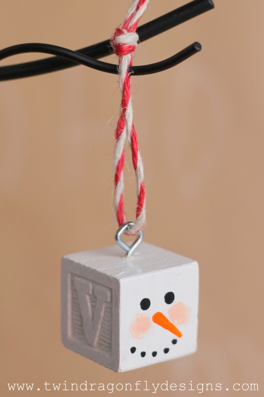 Snowman Block Ornament