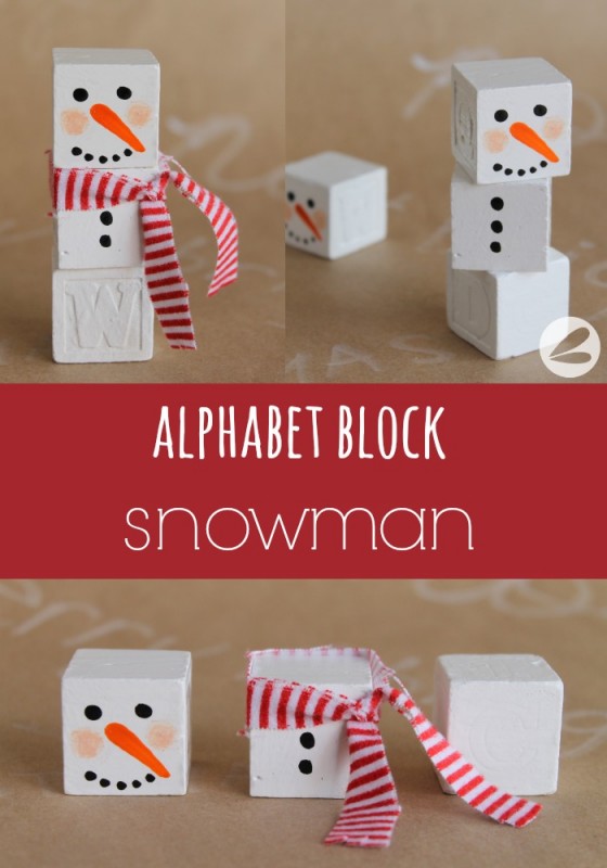 Alphabet Block Snowman