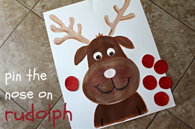 Pin the nose on Rudolph Game