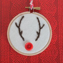 Reindeer Embroidery Hoop Ornament