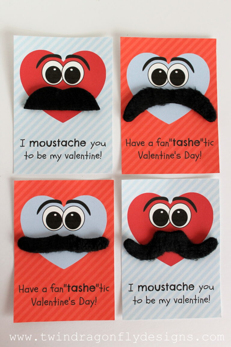 Moustache Valentines with Free Printable