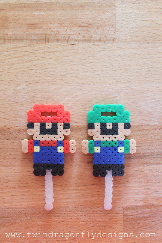 Mario & Luigi Perler Bead Bubble Wands
