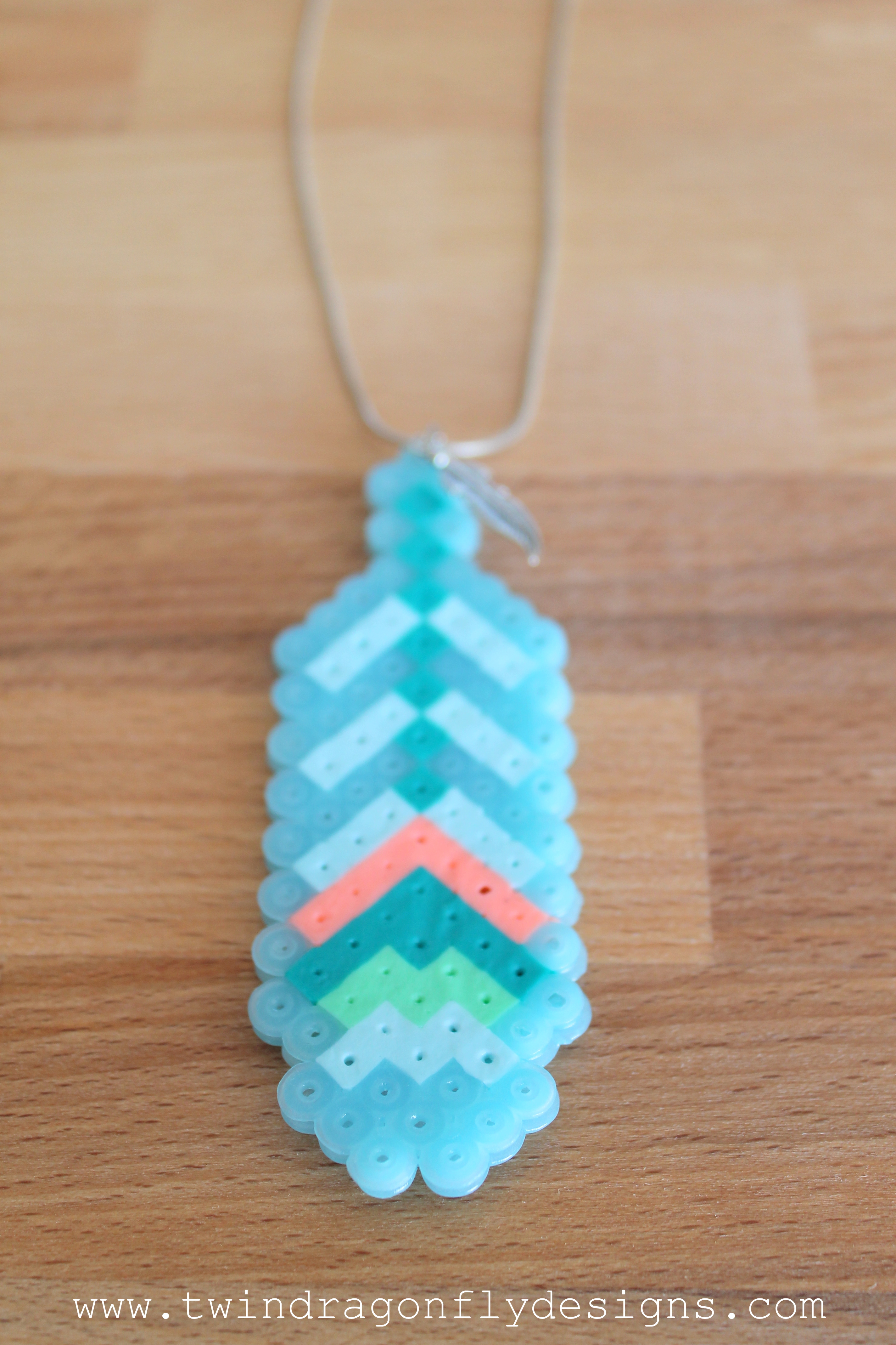 Feather Perler Bead Necklace