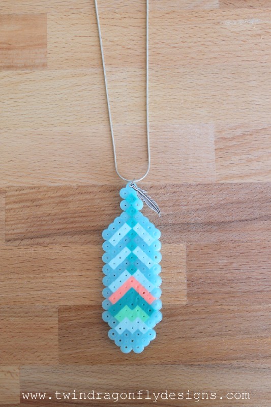 Feather Perler Bead Necklace