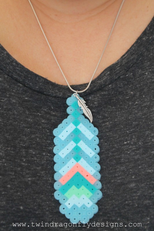 Feather Perler Bead Necklace