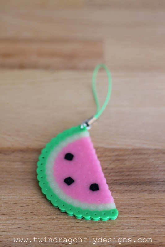 Watermelon Perler Bead Key Chain Watermelon Perler Bead Key Chain