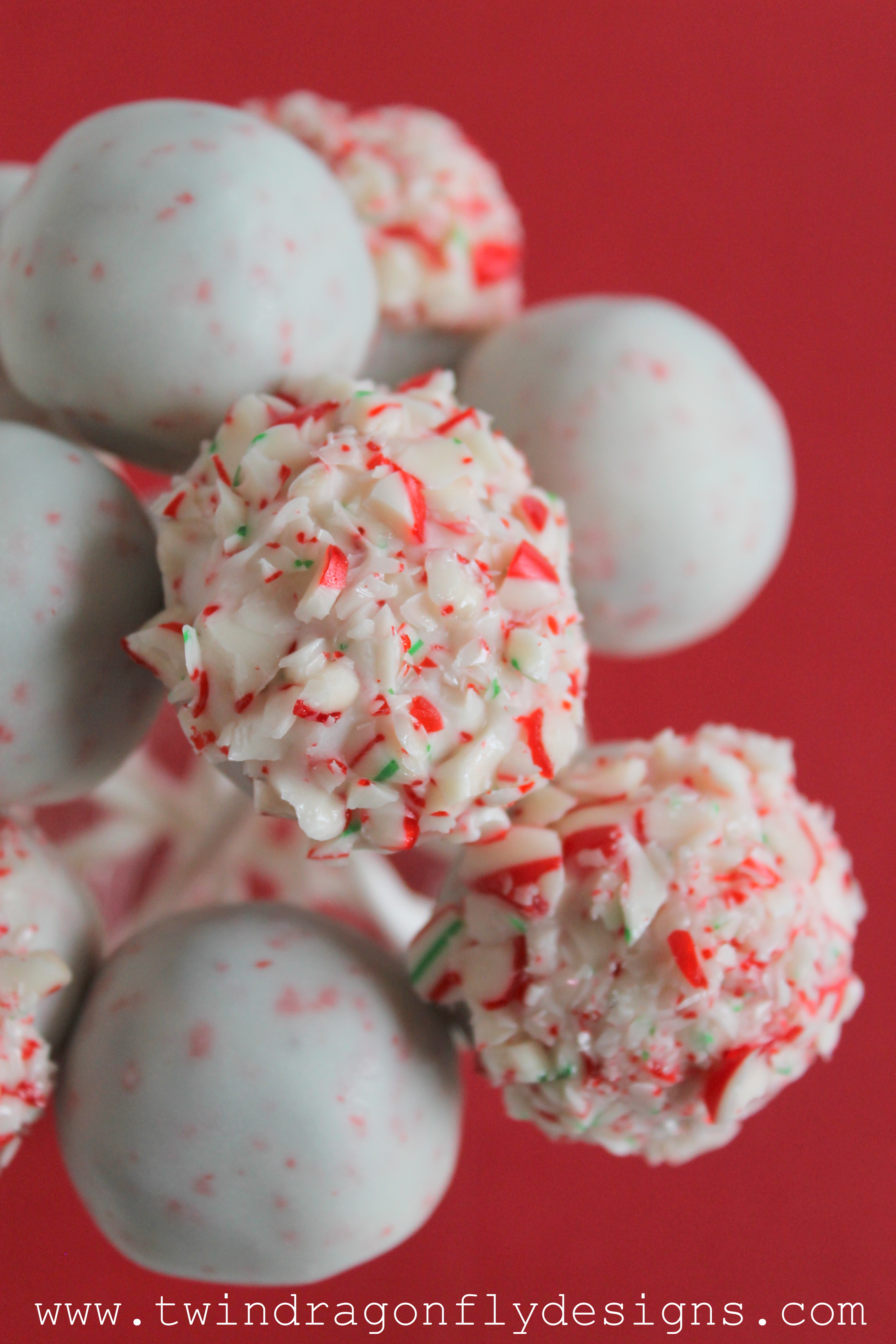 Candy Cane Brownie Cake Pops