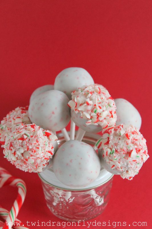 Candy Cane Brownie Cake Pops