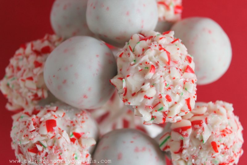 Candy Cane Brownie Cake Pops