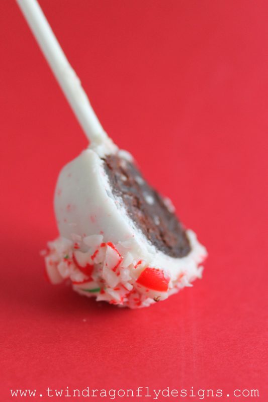 Candy Cane Brownie Cake Pops