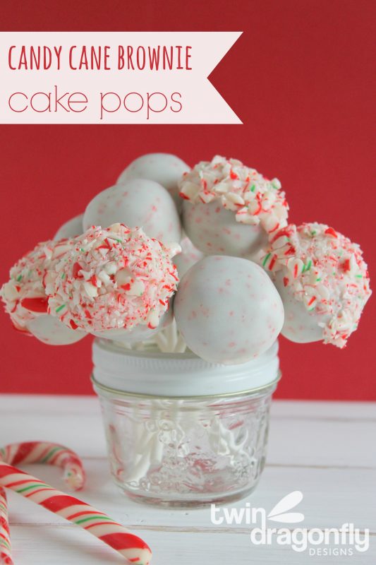 Candy Cane Brownie Cake Pops