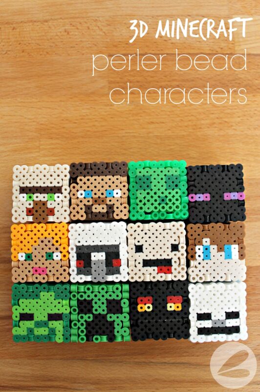 3D Minecraft Perler Bead Characters