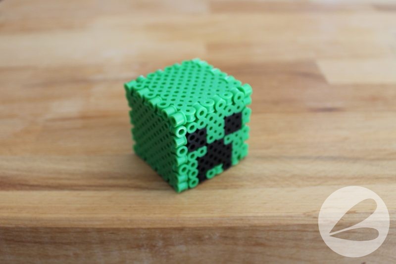 3D Minecraft Perler Bead Creeper head.