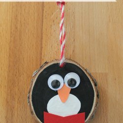 Wooden Penguin Ornament