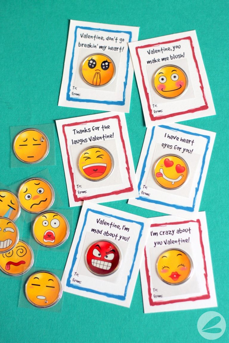 Emoji Sticker Valentines with Free Printable