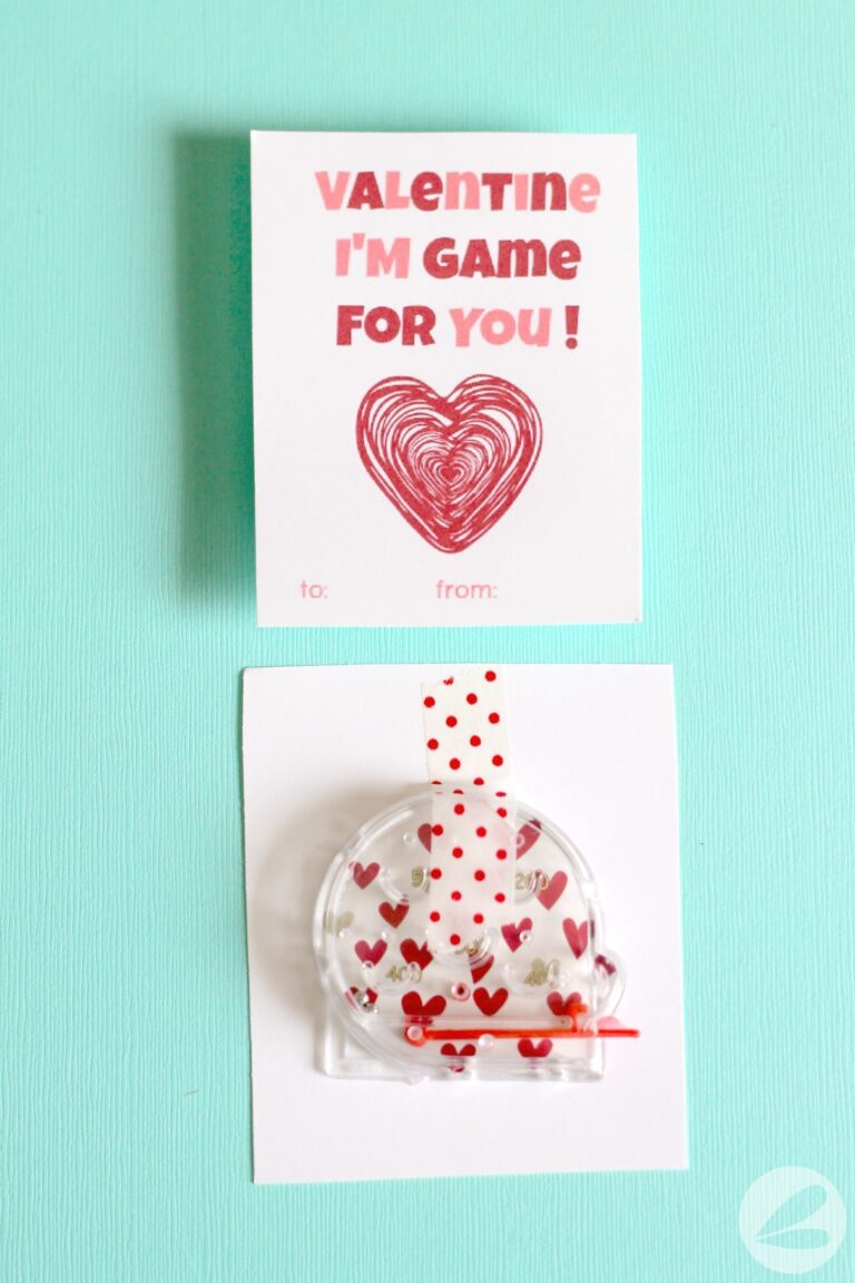 Pinball Game Valentine with Free Printable