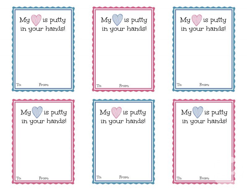 Silly Putty Valentine with Free Printable