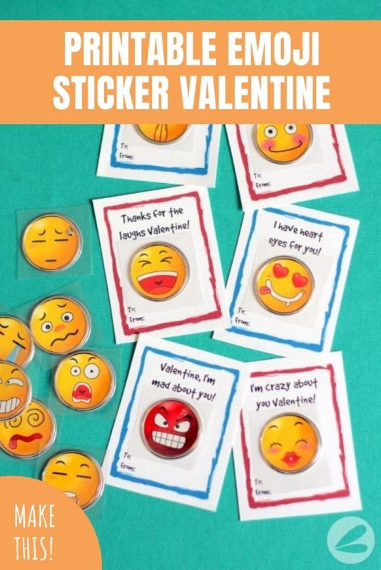 printable emoji sticker valentine