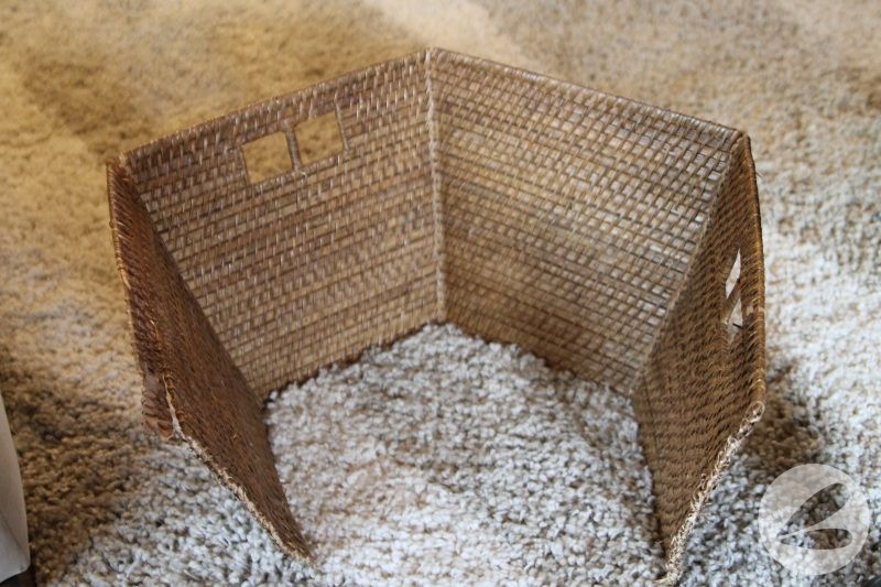 brown weaved basket split open