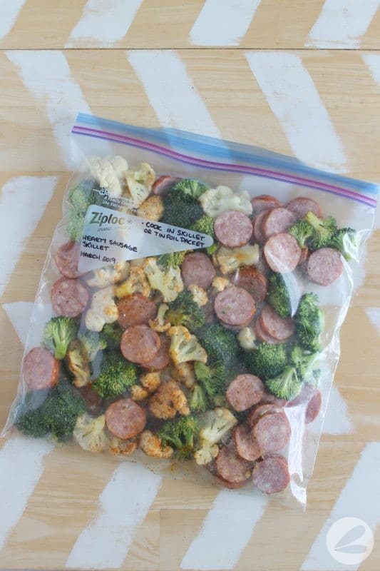 hearty sausage skillet camping meal