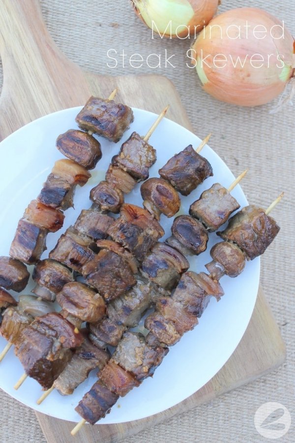 Marinated Steak Skewers Recipe - Homemade Heather