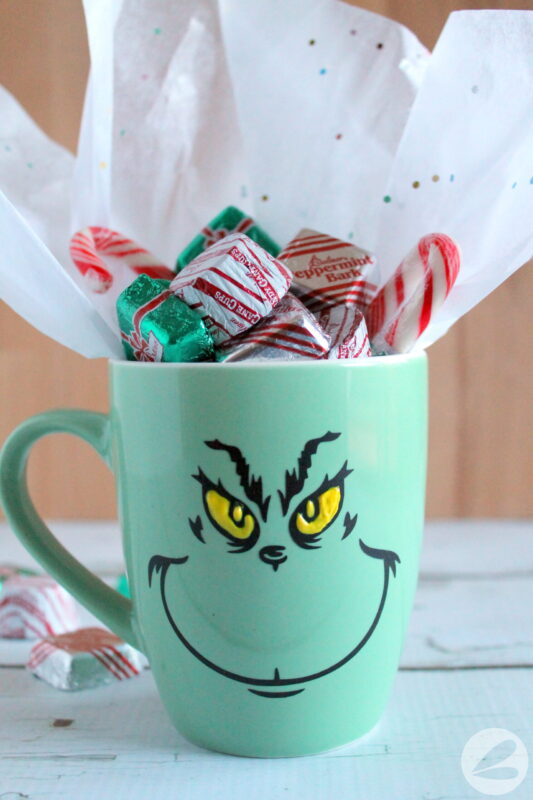 diy grinch mug gift idea