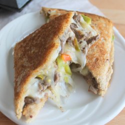 pie iron philly cheesesteak sandwich