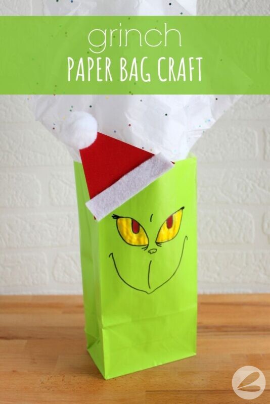 grinch paper bag craft