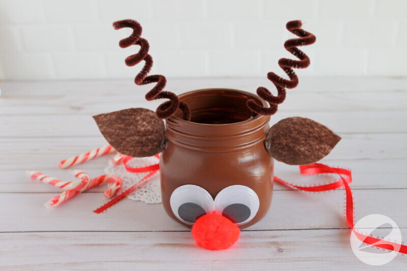 Mason Jar Reindeer Craft Tutorial » Homemade Heather