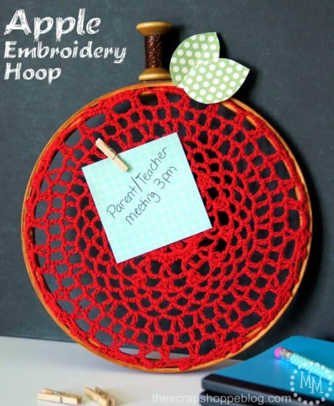 apple embroidery hoop x