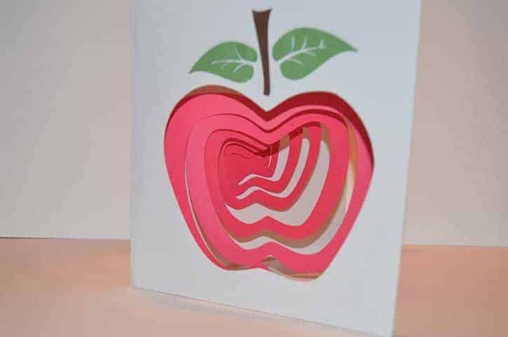 glue dots spiral apple card by janet trieschman