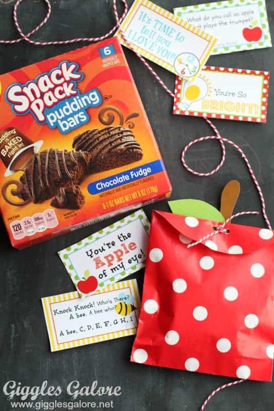 snack pack pudding bars apple treat bags and lunch box notes