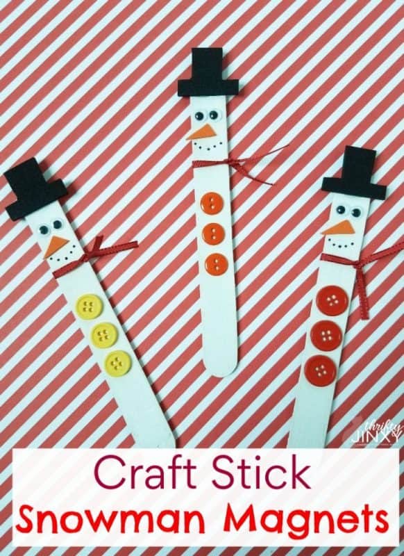 craft stick snowman magnets banner