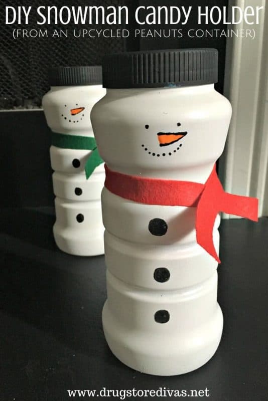 diy snowman candy holder decoration tutorial image