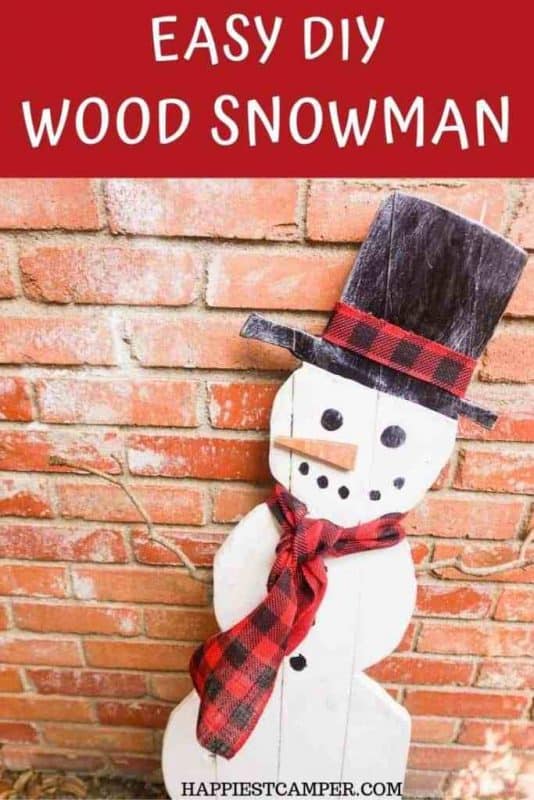 easy diy wood snowman x