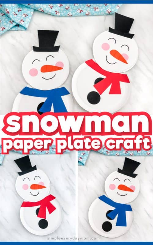 how to make paper plate snowman craft pinterest image