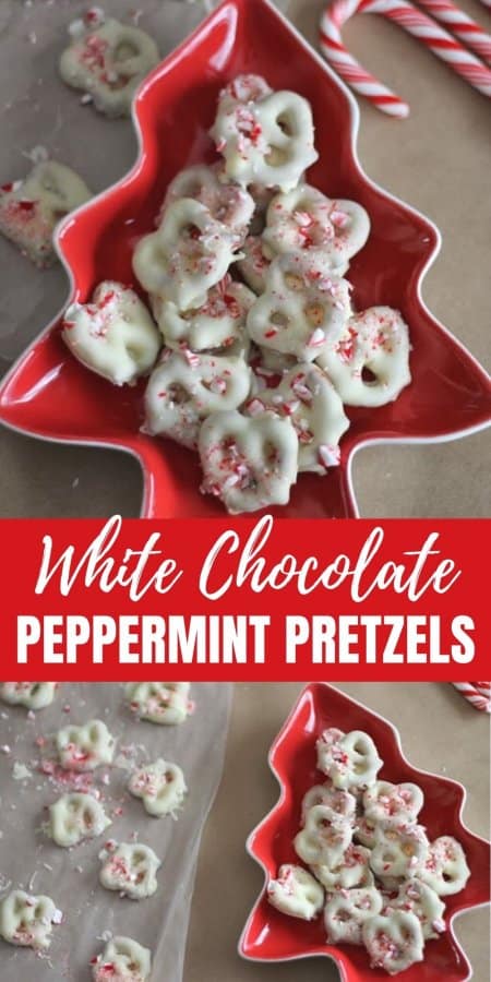 White Chocolate Peppermint Pretzels