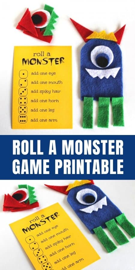 Roll a Monster Game Printable