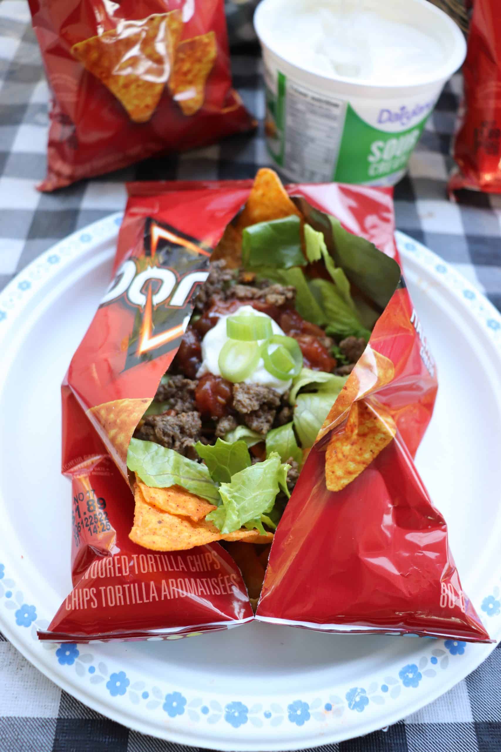 camping tacos in a bag