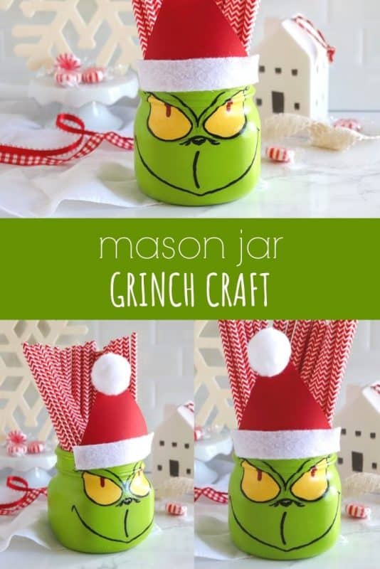 mason jar grinch craft