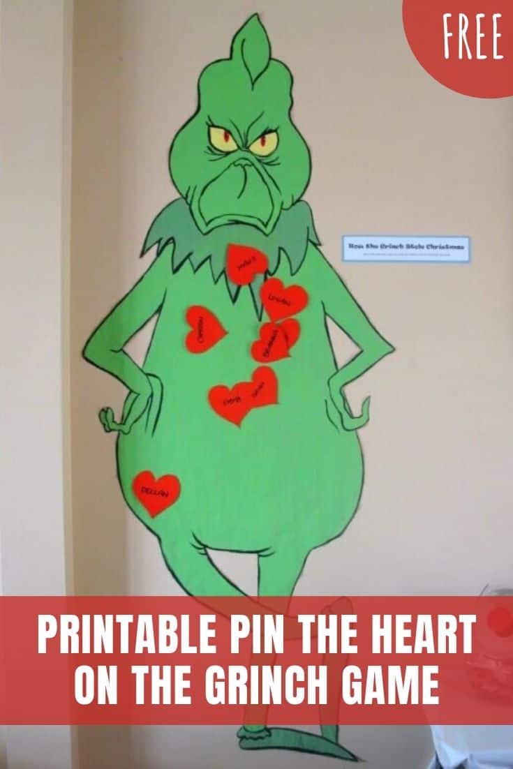 Pin the Heart on the Grinch Game with Free Printable